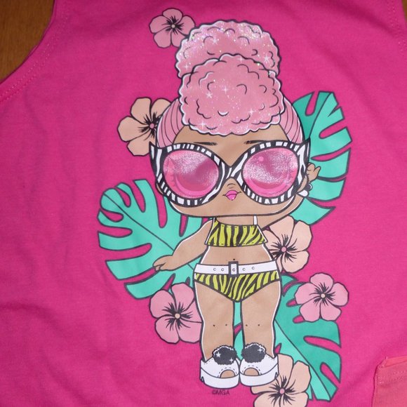 2-Pack Girls LOL Surprise Tank Tops Size Large 10/12 Island Paradise Girls NWT - Picture 2 of 3